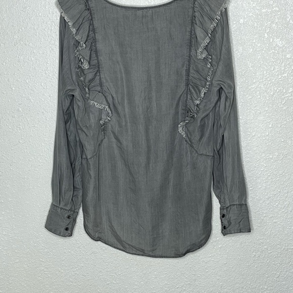 Jane And Delancey Gray Ruffle Top Sz XL - Picture 5 of 6